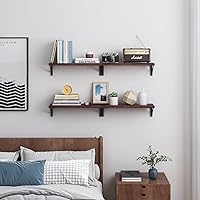 Vista 45 de YGEOMER Estantes flotantes para pared, diferentes tamaños, estantes de pared grises desgastados para sala de estar, baño, dormitorio, cocina