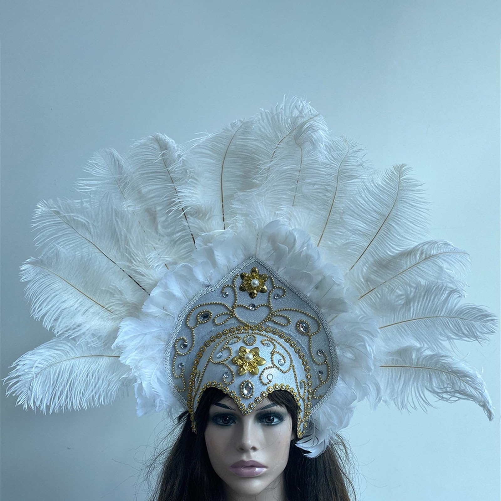 Elegante Copricapo Con Piume Da Showgirl Per Ballerine Di Samba, Feste Di Carnevale, Parata Di Rio, Spettacoli Di Burlesque Colori Vivaci Copricapo Indiano Con Piume