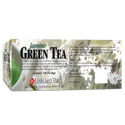 Miniatura 8 de Uncle Lees Tea Organic Legends of China - Té verde de jazmín 100 natural premium bolsas de té verde sabor fresco disfruta con miel té caliente o