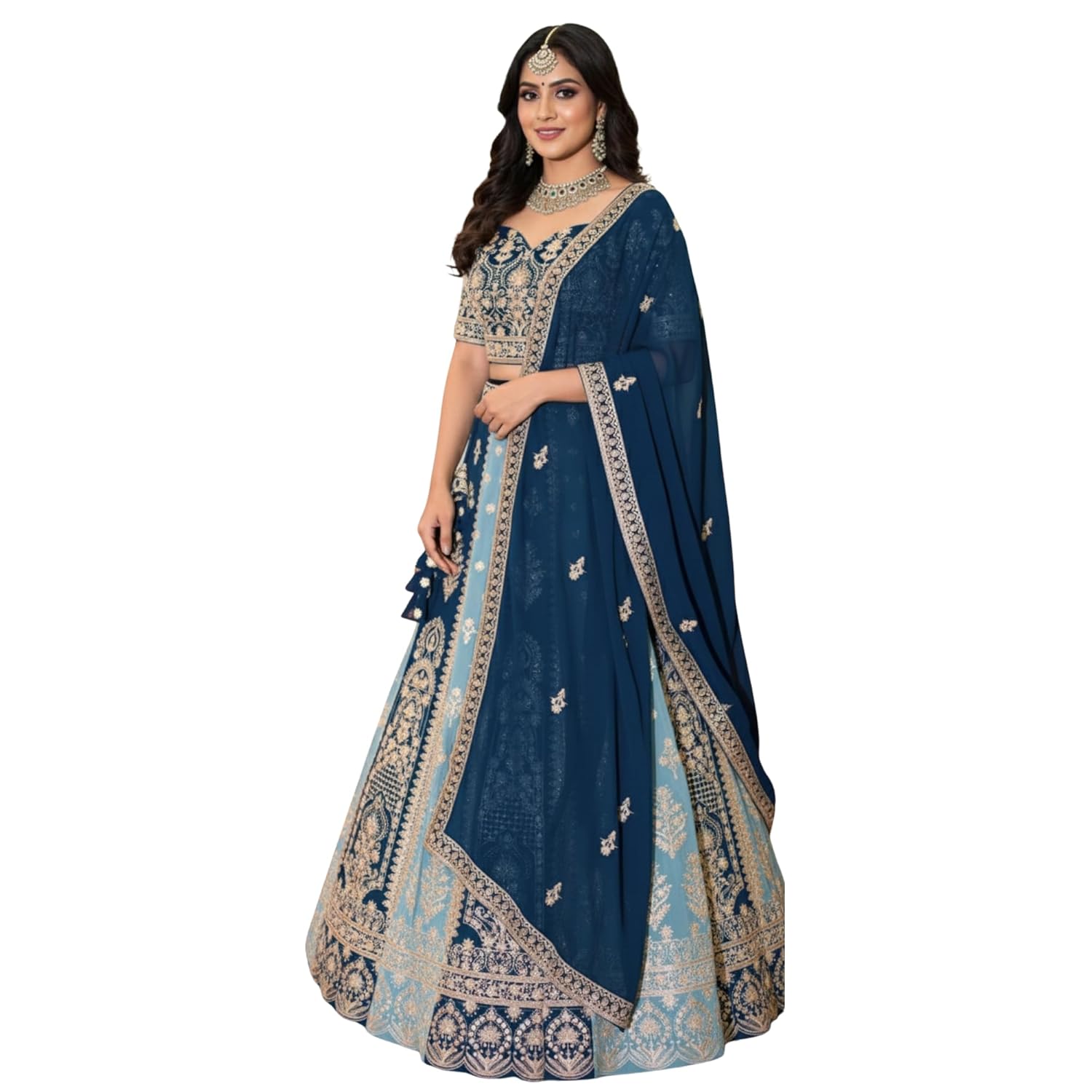 Elegant Georgette Lehenga for Women – Rich Texture, Royal Look & Wear Design free size