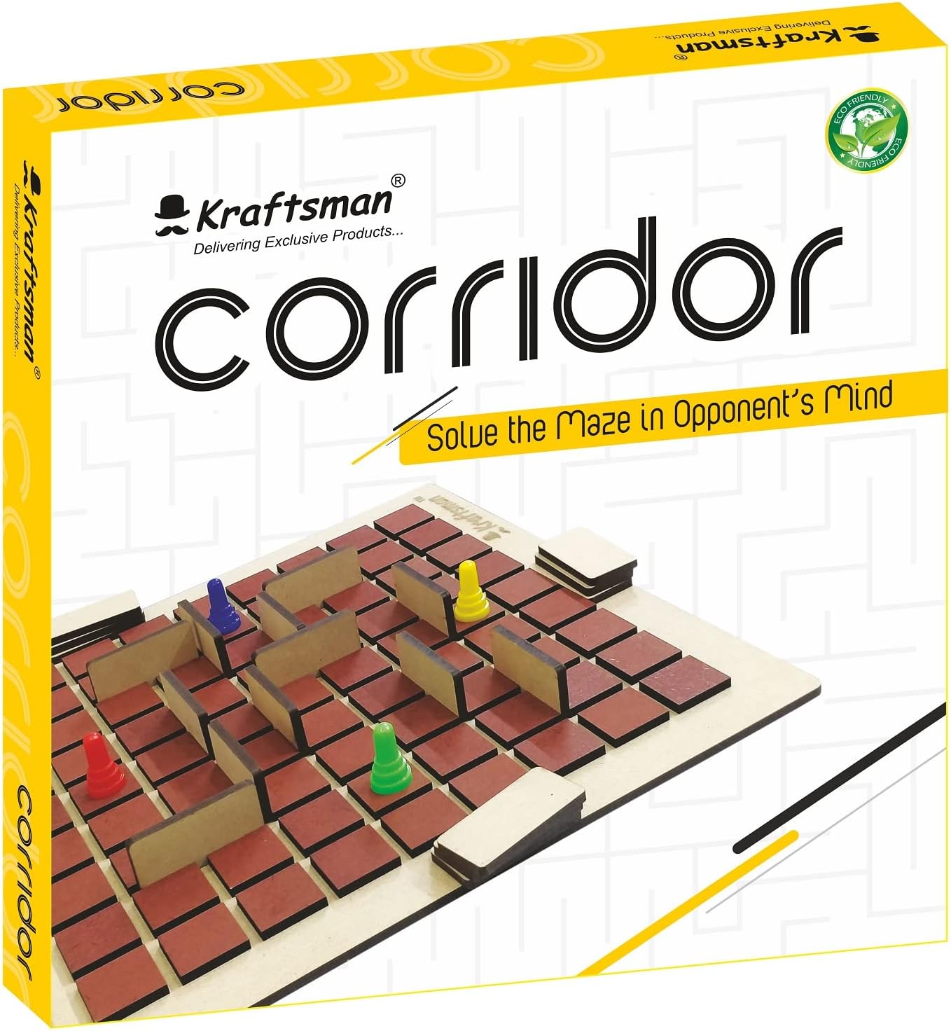 Wooden Corridor Board Game | 2-4 Players Board Game for All Age Groups | Real-time Maze Game