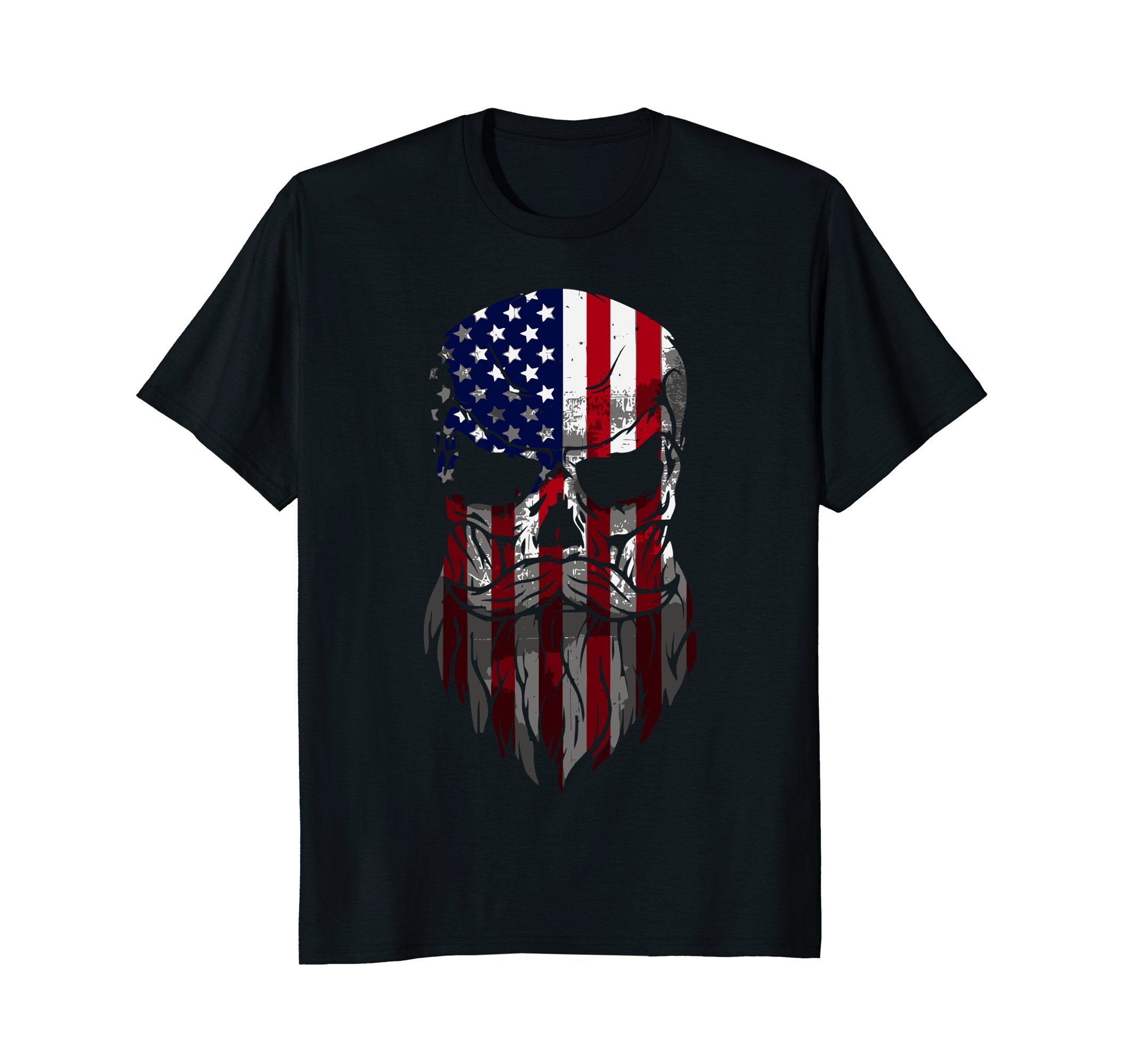 Creative T-Shirt DesignAmerican Beard Skull Men's T-Shirt T-Shirt