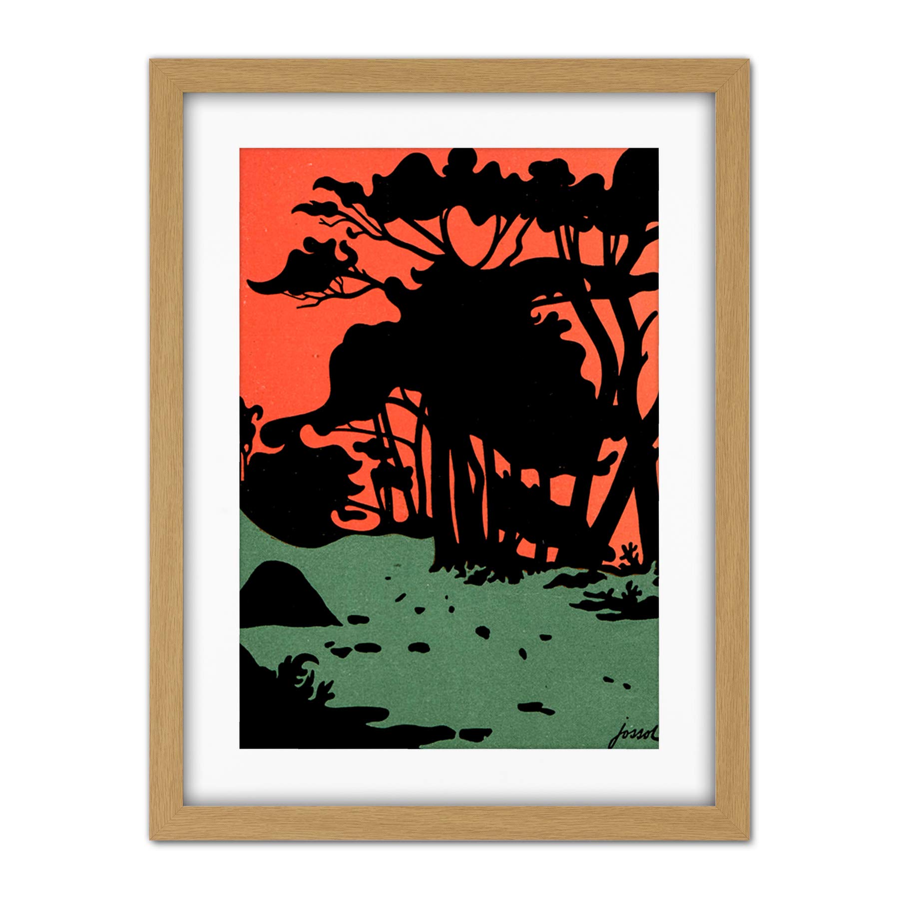 Wee Blue Coo Magazine Cover Jugend Abstract Silhouette Artwork Framed Wall Art Print 18X24 Inch