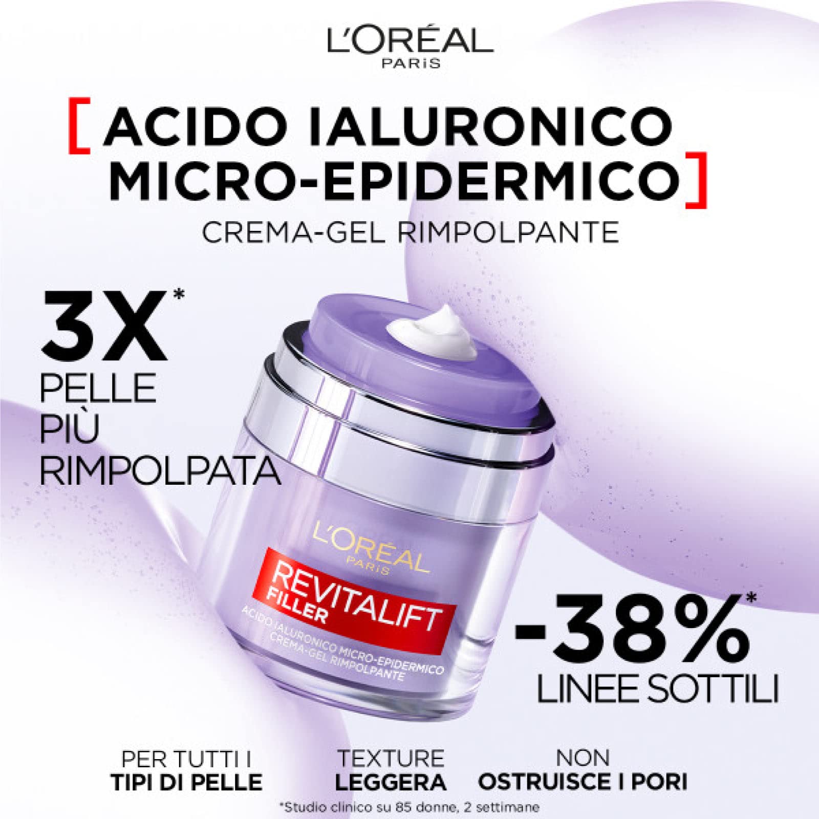 L'Oréal Paris Revitalift Filler Nourishing and Hydrating Facial Plumping Gel Cream with Hyaluronic Acid for All Skin Types - Image 3