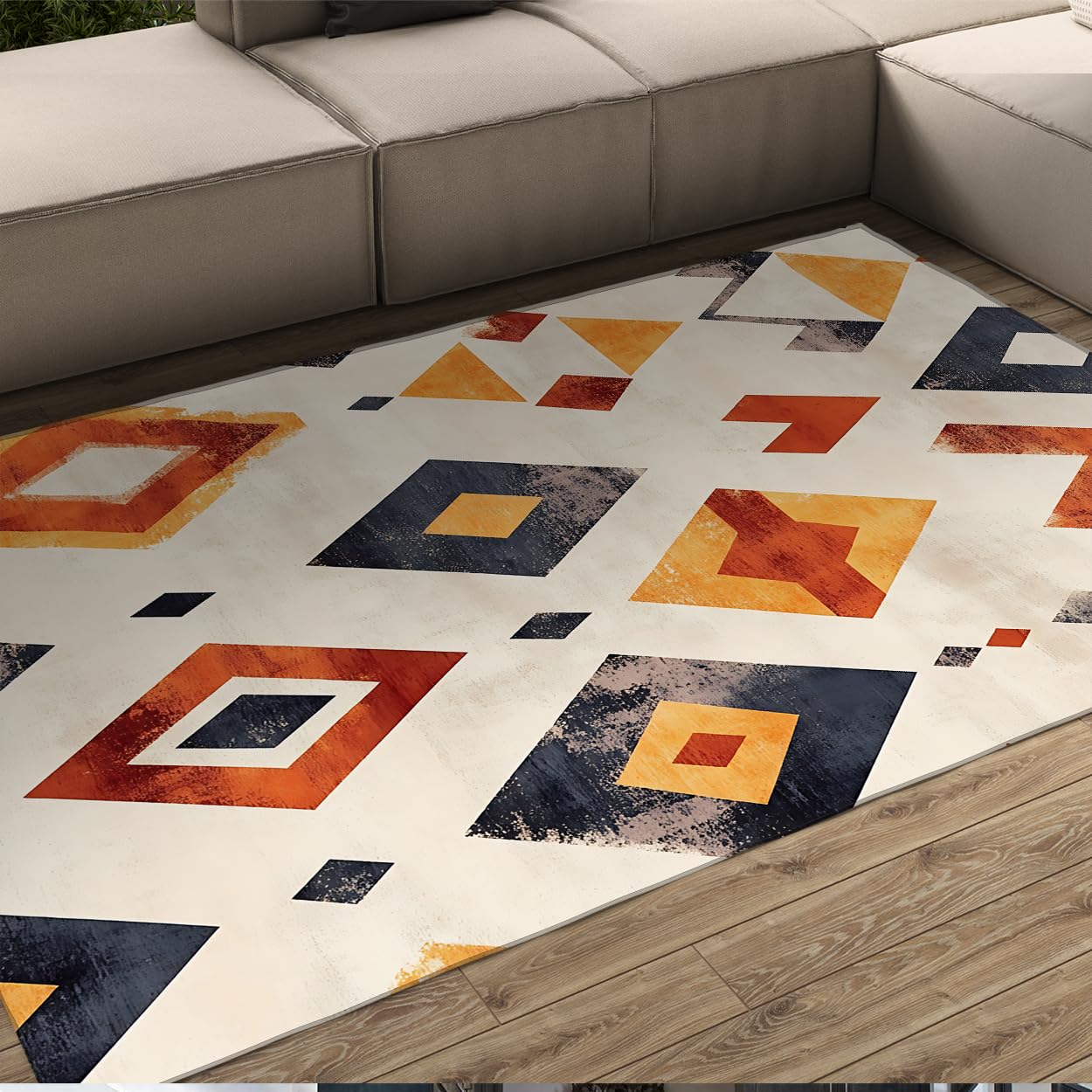 Tapis de zone aztèque amérindienne et revêtement de sol salon bohème 60x90