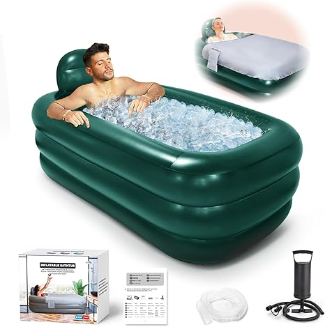 Amazon.com: Nevife Inflatable Bathtub with Pump and Bath Pillow ...