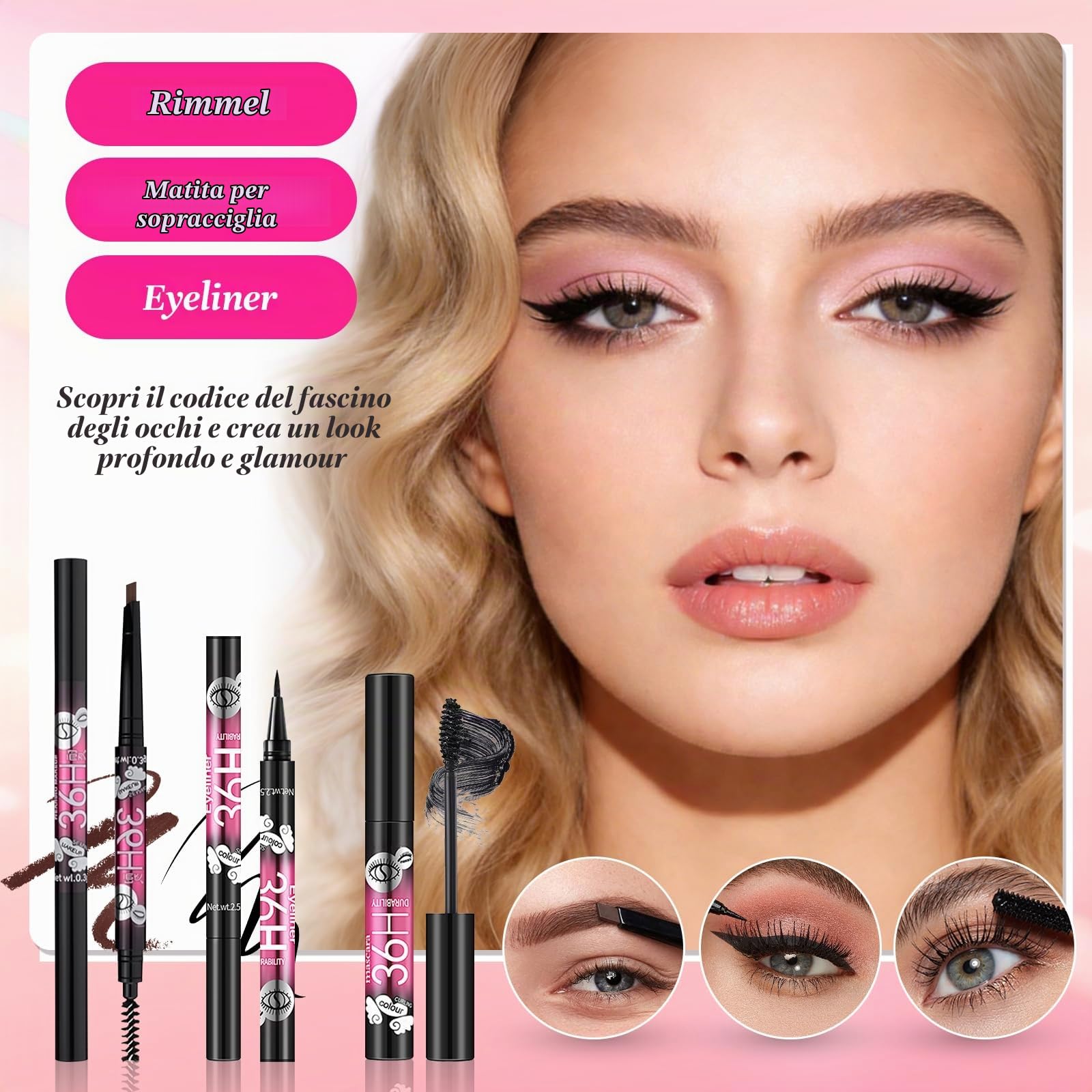 Tutto in Uno Set Trucchi Donna, Kit Trucco Completo, Set Make Up Regalo, Valigetta Trucchi Ragazza con Primer Fondotinta Palette Ombretti Sopracciglia Eyeliner Mascara Gloss Labbra Fard Correttore