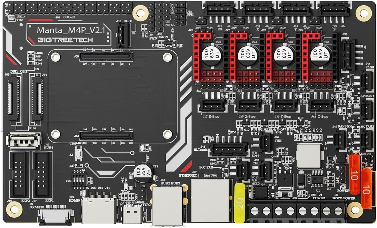 BIGTREETECH Manta M4P V2.2 32Bit Control Board, Support 4 Axis TMC2209 Stepper Motor Driver Compatible CB1 V2.2/CB2/CM4 to Running Klipper Marlin for Ender 3, Voron V0 All FDM 3D Printer Upgrade
