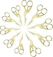 Vista 1 de 10 tijeras pequeñas de bordado doradas a granel, de 3.7 pulgadas y 4.6 pulgadas cada una de las 5, tijeras de coser de grúa, tijeras vintage