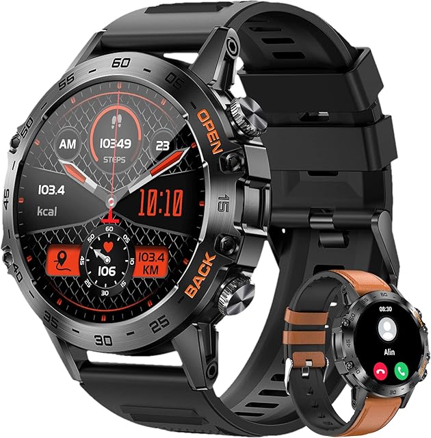 LEMFO Smart Watch, Smart Watch for Men Answer/Make Call, 1.39" Touch Screen Fitness Watch 100+ Sports Modes 400mAh Smartwatch Heart Rate Blood Oxygen Sleep Monitor Step Counter for Android iOS Phones