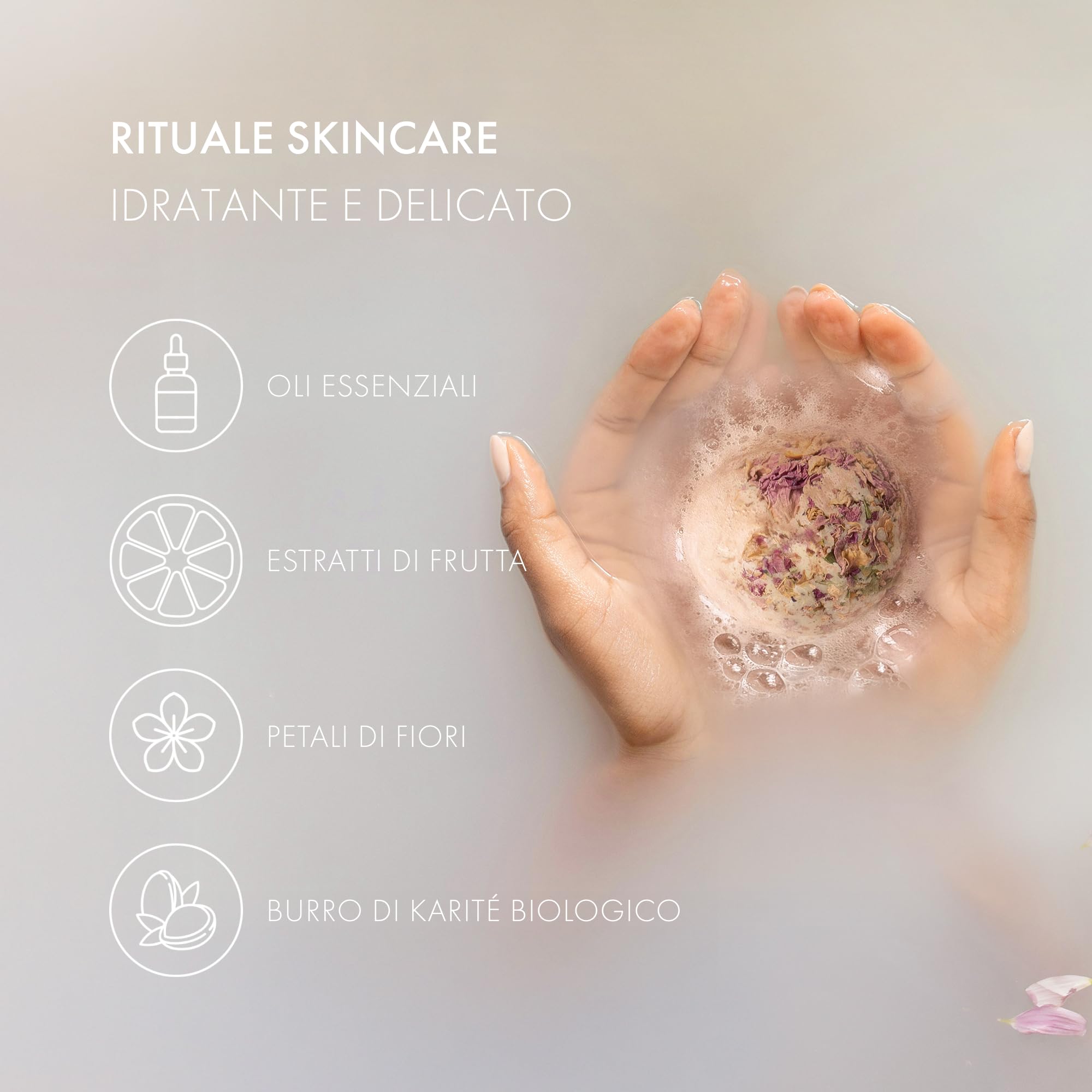 Satin Naturel Cofanetto 4 Bombe da Bagno BIO Lussuose Vegan – Regalo Benessere per Donna – Sfere da Bagno Premium – Idea Regalo Compleanno per Lei – Cosmetica Naturale