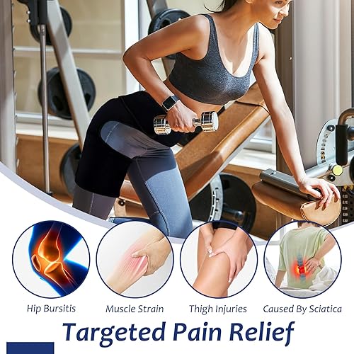 Miniatura 2 de Soporte de cadera negro para aliviar el dolor de ciática, soporte de cadera para mujeres y hombres, puede regular los muslos, la ingle, los