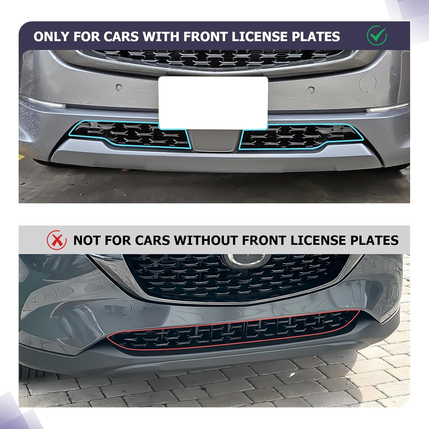 LUWU Front Grill Mesh Compatible With 2023 2024 2025 2026 Mazda CX-50 Front Mesh Grill Inserts Trims Front Mesh Grille Cover Guard for 2026 2025 Mazda CX50 Car Exterior Accessories ABS Material, 2PCS