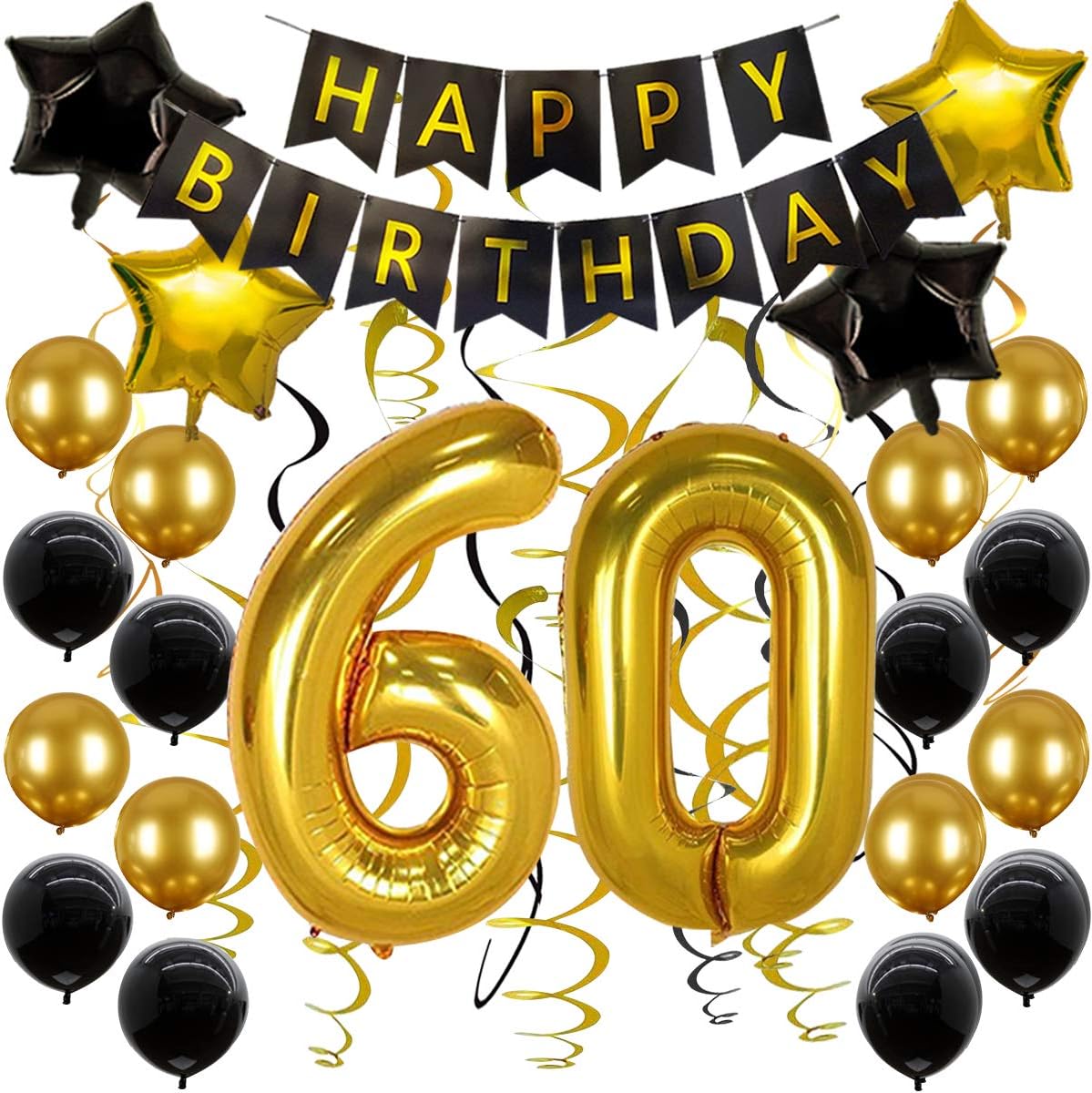 Buy 60th Birthday Decorations supplies for Men Women Happy Birthday
