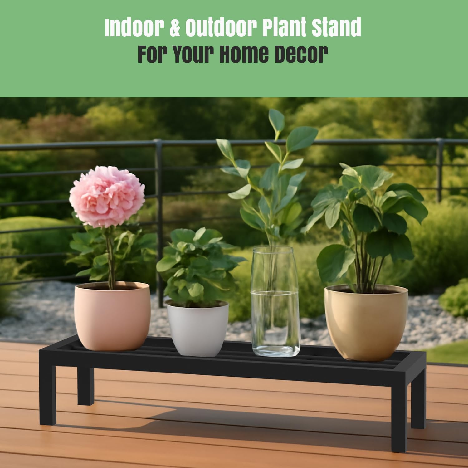 Pivalo Plant Stands - Black Metal Shelves -5