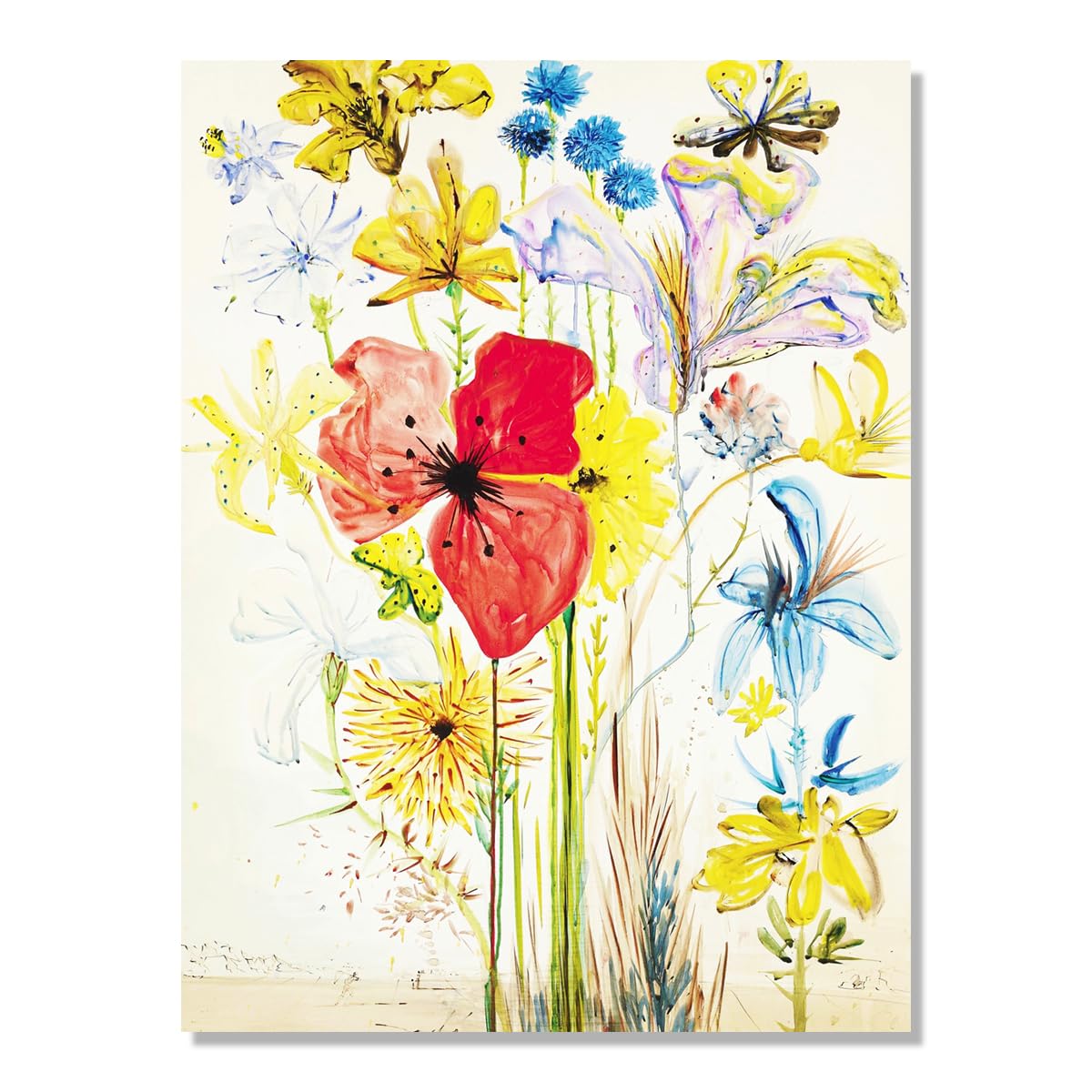 Salvador Dali Wall Art - Summer Flowers Poster Fine Art Print Surrealism Gothic Wall Art Oil Painting Aesthetic