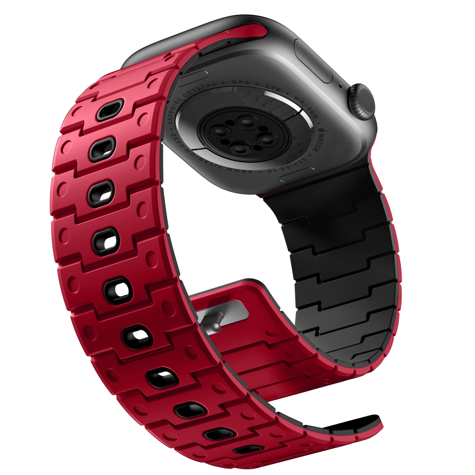 Bandletic Kompatibel mit Apple Watch Ultra 3/2/1 Armband - 49mm 46mm 45mm 44mm 42mm für iWatch Armband SE Ultra Series 11 10 9 8 7 6 5 4 3 2 1 Silikon Sport Magnetbänder Band für Herren Damen