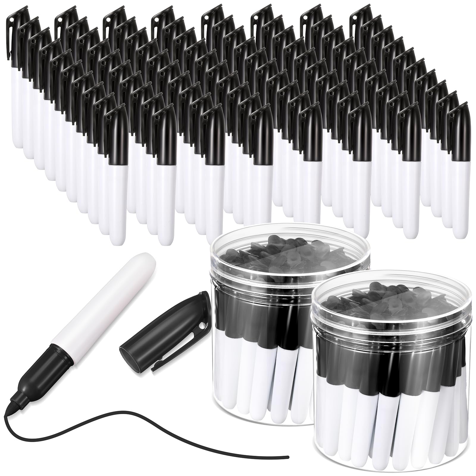 Ctosree Mini-Permanentmarker mit Golf-Schlüsselanhänger-Clips für Krankenschwestern, Abzeichen, Mini-Marker, Golfball-Marker, feine Spitze, Marker, mit Golf-Schlüsselanhänger-Clips für Büro,