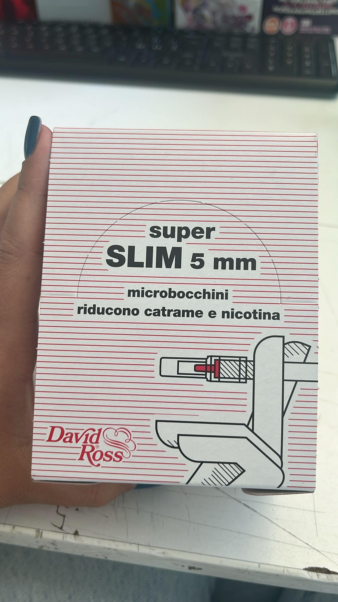 David Ross Slim Cigarette Mini Filters, Box of 24 Blisters (001177), 5 mm, 10 Filters in Each Blister Pack