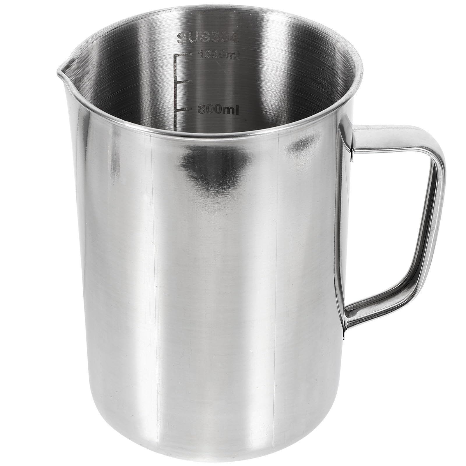 Taza medidora de acero inoxidable 1000ml, vaso de laboratorio y jarra medidora de metal