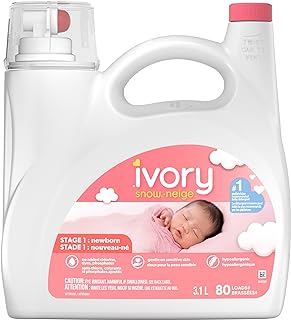 Ivory Snow 1: Newborn Baby Liquid Laundry Detergent, 80 loads 105 fl oz