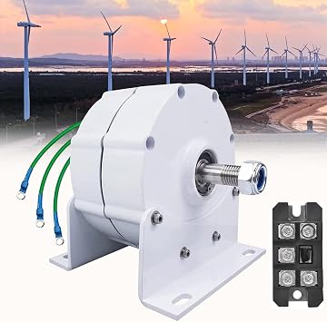3000W 5000W 6000W 8000W 9000W 10000W Permanent Magnet Generator 12V 24V 48V Wind Turbine Generator Windmill Exercise Bike Hydro Turbine Electric Motor DIY Your Own Horizontal Wind Turbine,24V-3000W