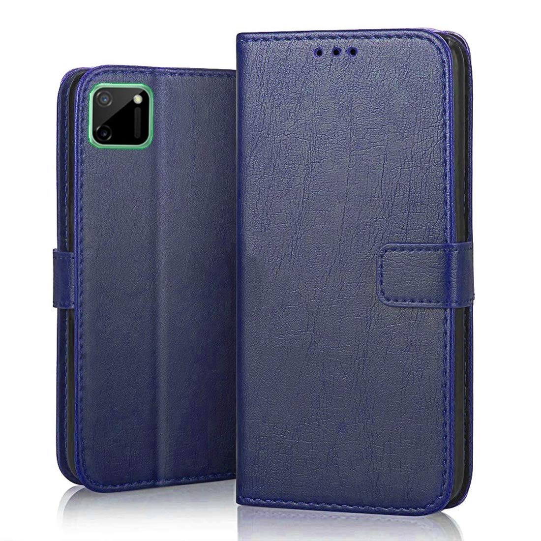 Amazon Brand - Solimo Flip Leather Mobile Cover (Soft & Flexible Back case) for Realme C11 (Blue) (B08FHY75XB) Amazon Price History, Amazon Price Tracker