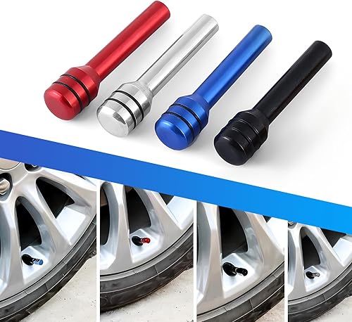 Miniatura 4 de Tesnaao Paquete de 4 pomos para cerradura de puerta de automóvil, 1.93 x 0.47 pulgadas, aleación antiarañazos, decoración de pasadores de bloqueo de