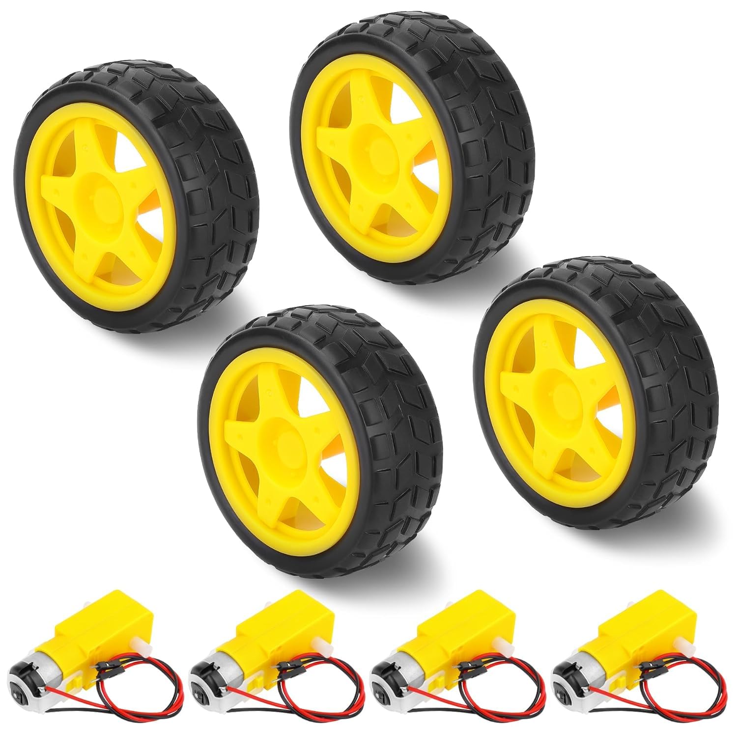 DC Gear Motor Kit for Smart Car Robots - 3-6V, Presoldered Wires, Pack of 4 for UNO Projects-image-38