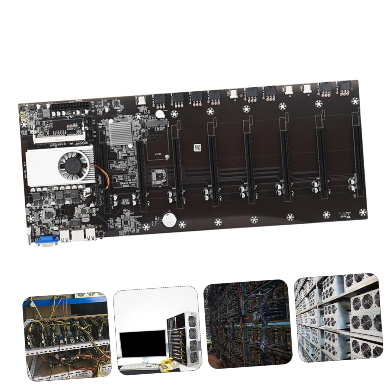 Scheda Madre per Mining Modello T37, Supporto 8 Gpu, Slot Ddr3, 8 Porte Pcie, Vga Integrata per Macchina Mineraria Stabile