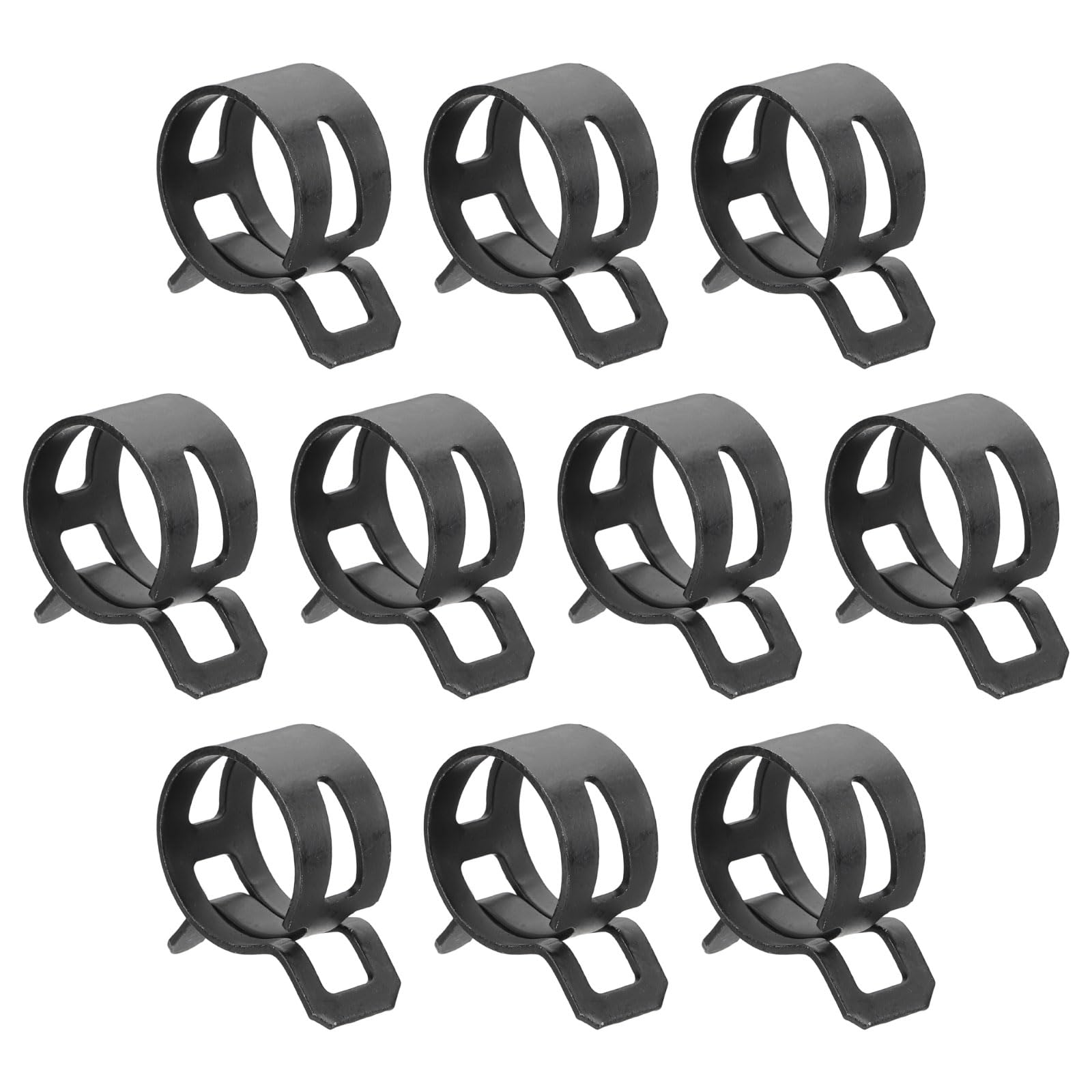 sourcing map 10pcs Spring Band Type Hose Clamps 20mm Fuel Line Hose Spring Clip Silicone Vacuum Hose Pipe Clamp Low Pressure Tube Clip Fastener, Black