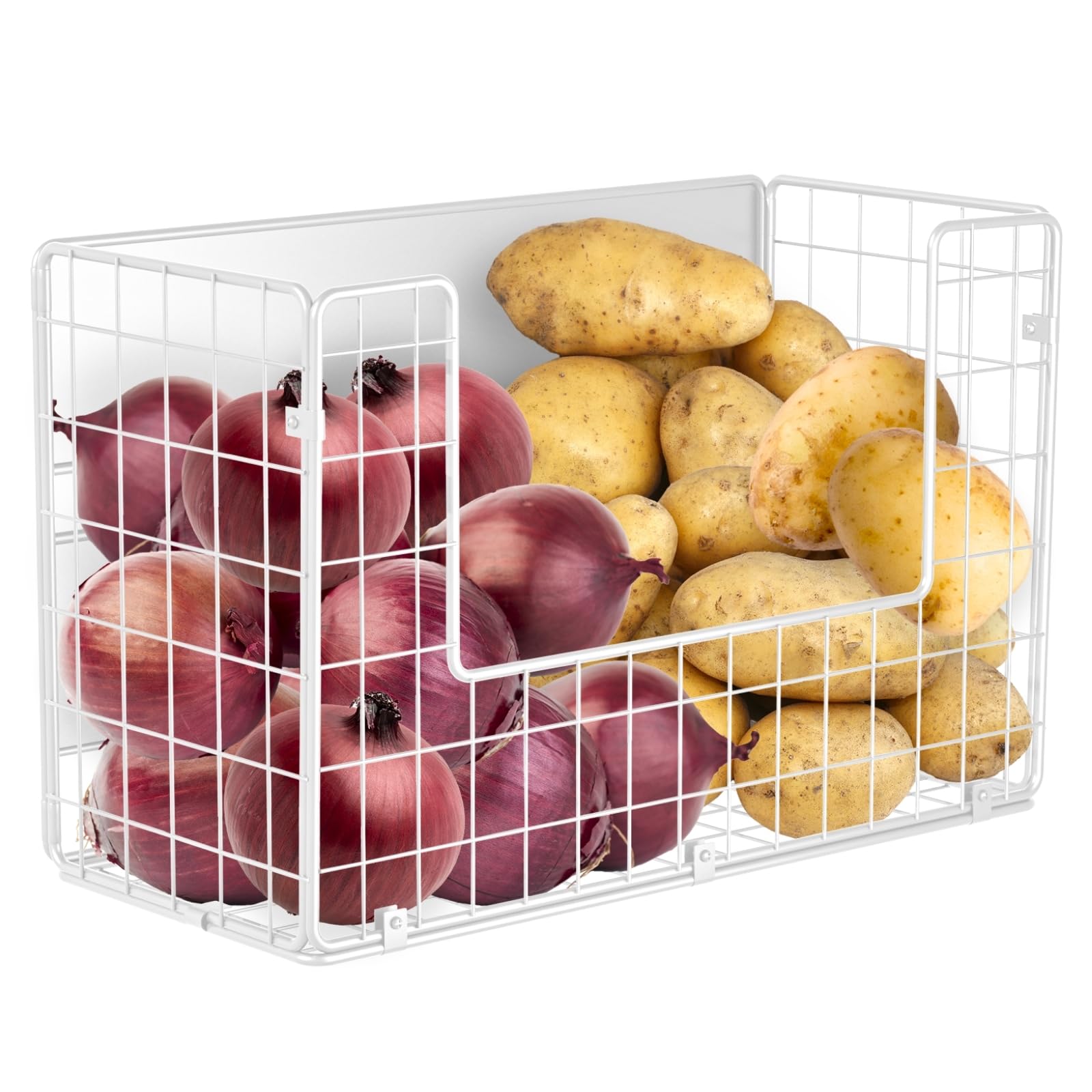 Ofiray-home Magnetic Fridge Shelf, Fruit Potato & Onion Storage Bins, Pantry Organizers, Large Container Basket for Refrigerator, Kitchen Counter,