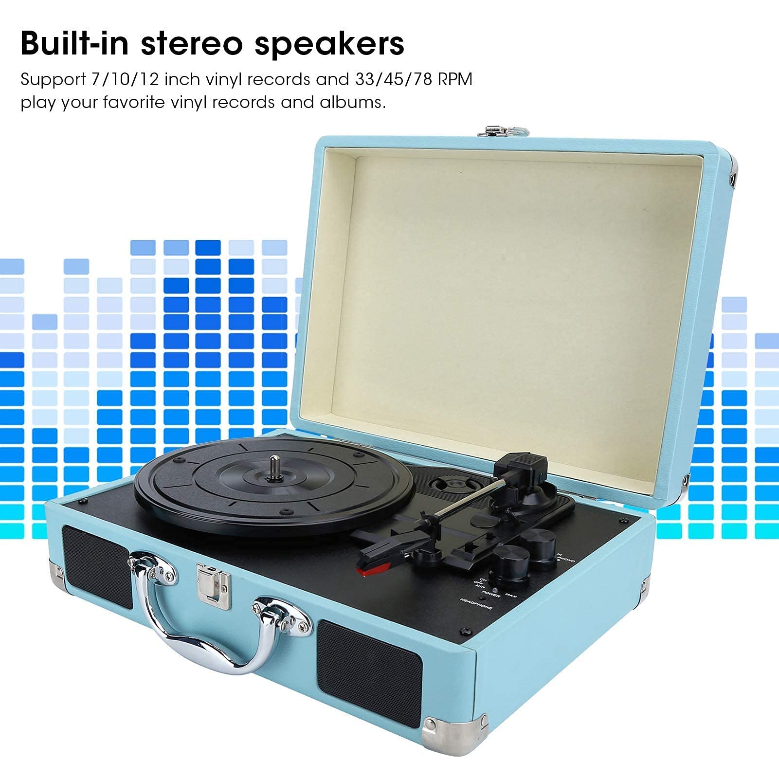 Giradischi retrò, Giradischi in Vinile, Giradischi fonografo Vintage, Giradischi Bluetooth, Supporto 33/45/78 Giri/min, 100/u2011