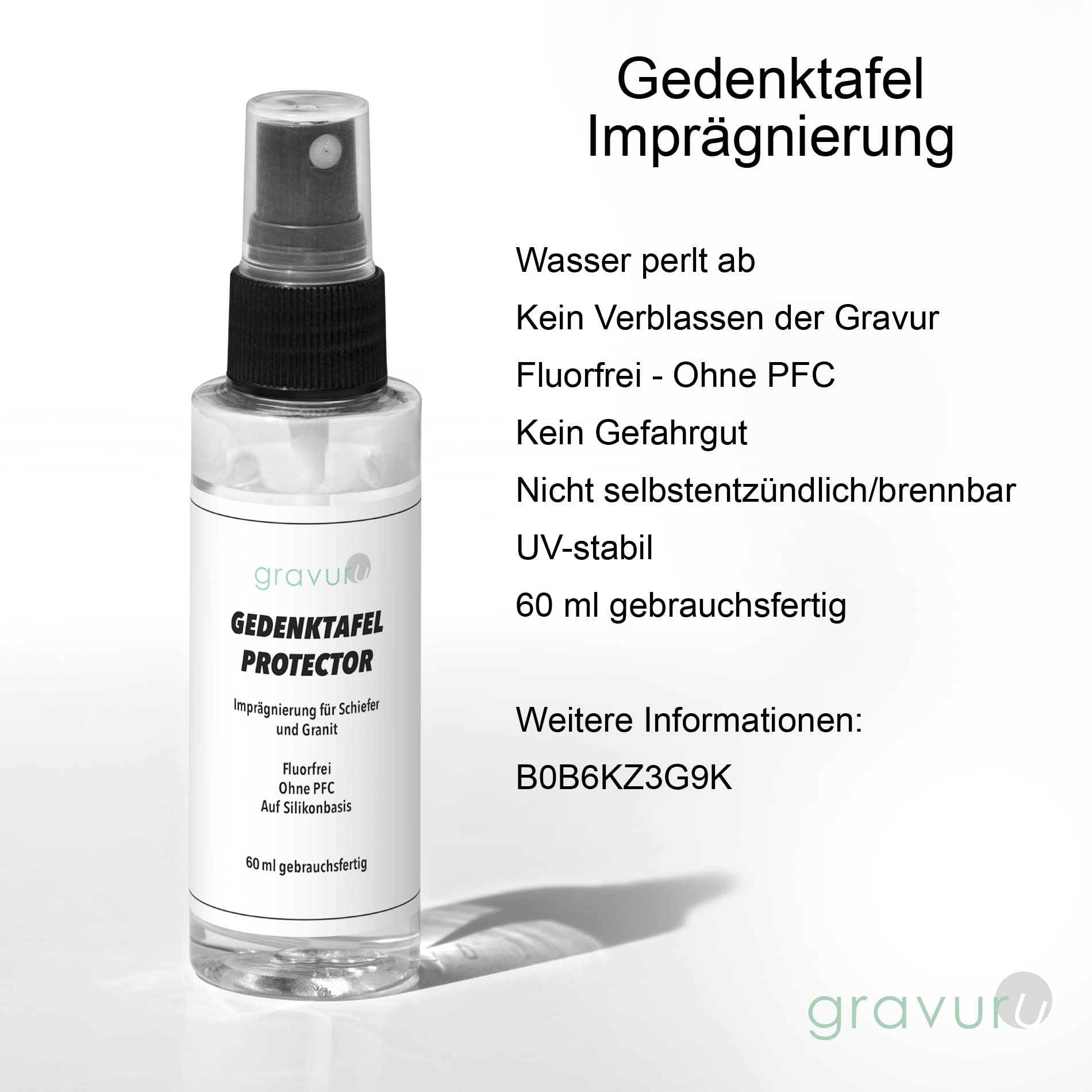 CHRISCK design Schiefer Grabplatte Grabstein Urnengrab mit Gravur - Große Liegeplatte Urnengrabstein 40x20 cm - wetterfest imprägniert - Grabschmuck Grabdeko graviert
