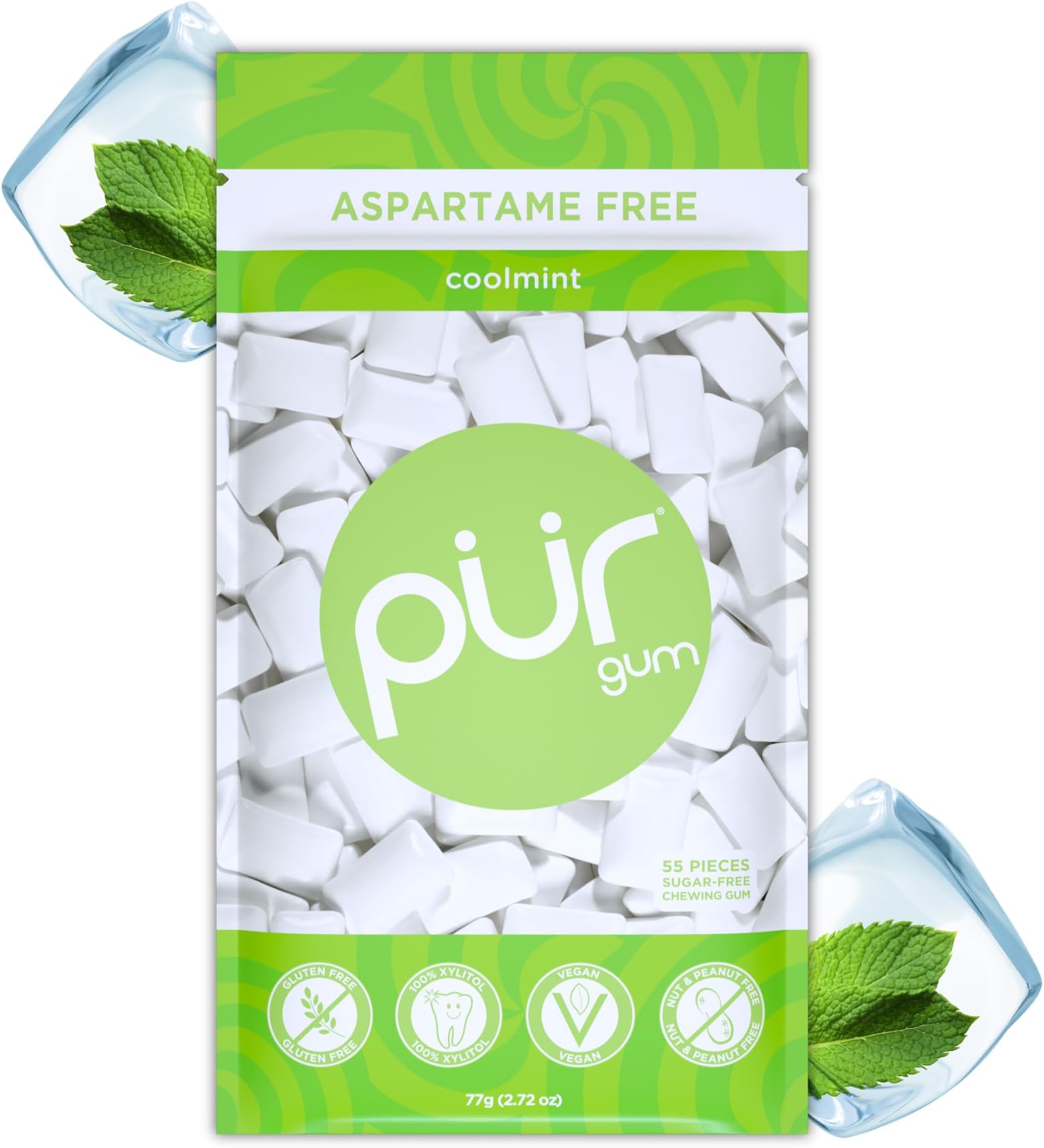 Sugar Free Chewing Gum, Coolmint - 55 Pieces