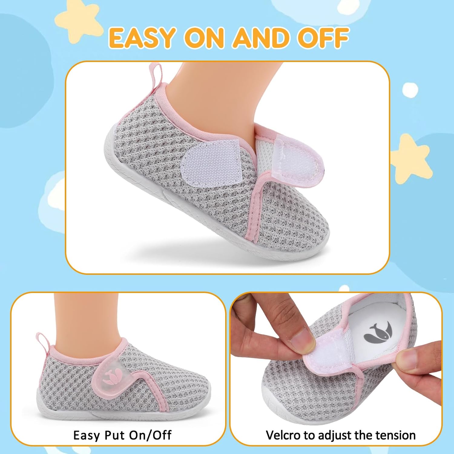 FEETCITY Toddler Walking Shoes Slip On Toddler Shoes Boys Girls Kids Sports Sneakers Casual School Shoes Barefoot Shoes - Image 3