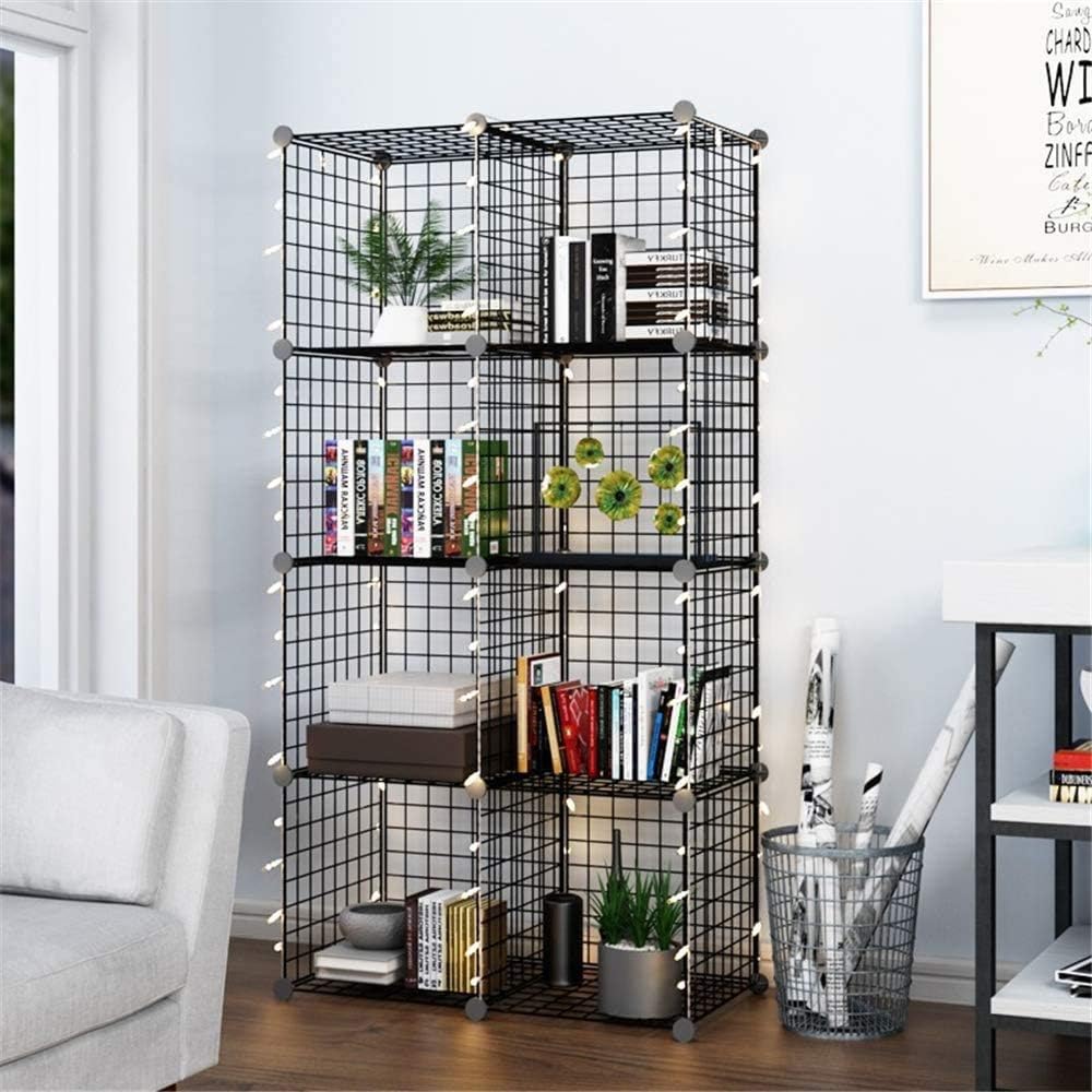 DINGZZ Metal Wire Storage Bins, Modular Bookcase, 8Cube Organizer