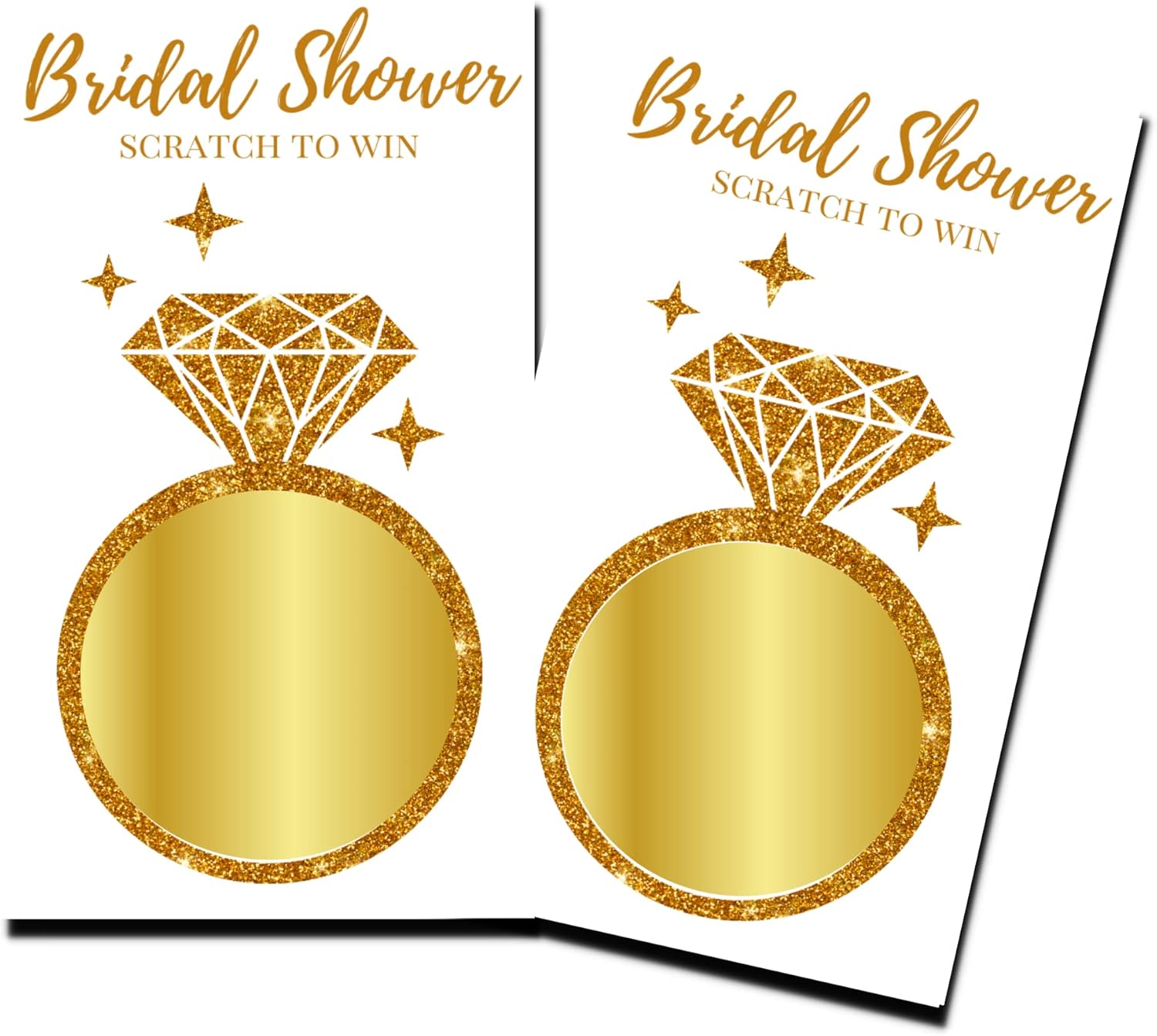 Bridal Shower Games "Bridal Shower" Gold Ring Card 50 Scratch Off Cards