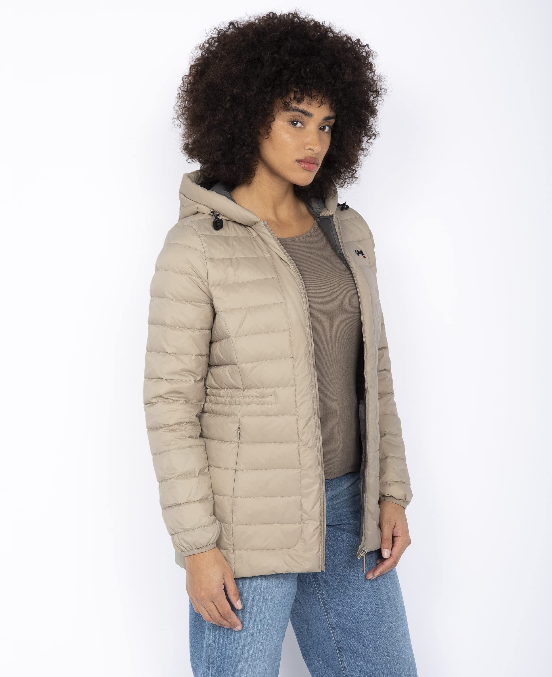 Schott NYC Piumino Lungo Leggero da Donna, con Piume Unisex-Adulto