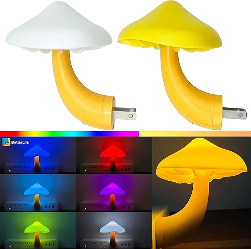 iBetterLife Luz nocturna LED con sensor de hongos, enchufable, para pared, cama de ensueño, luz nocturna para adultos y niños, bonita lámpara de