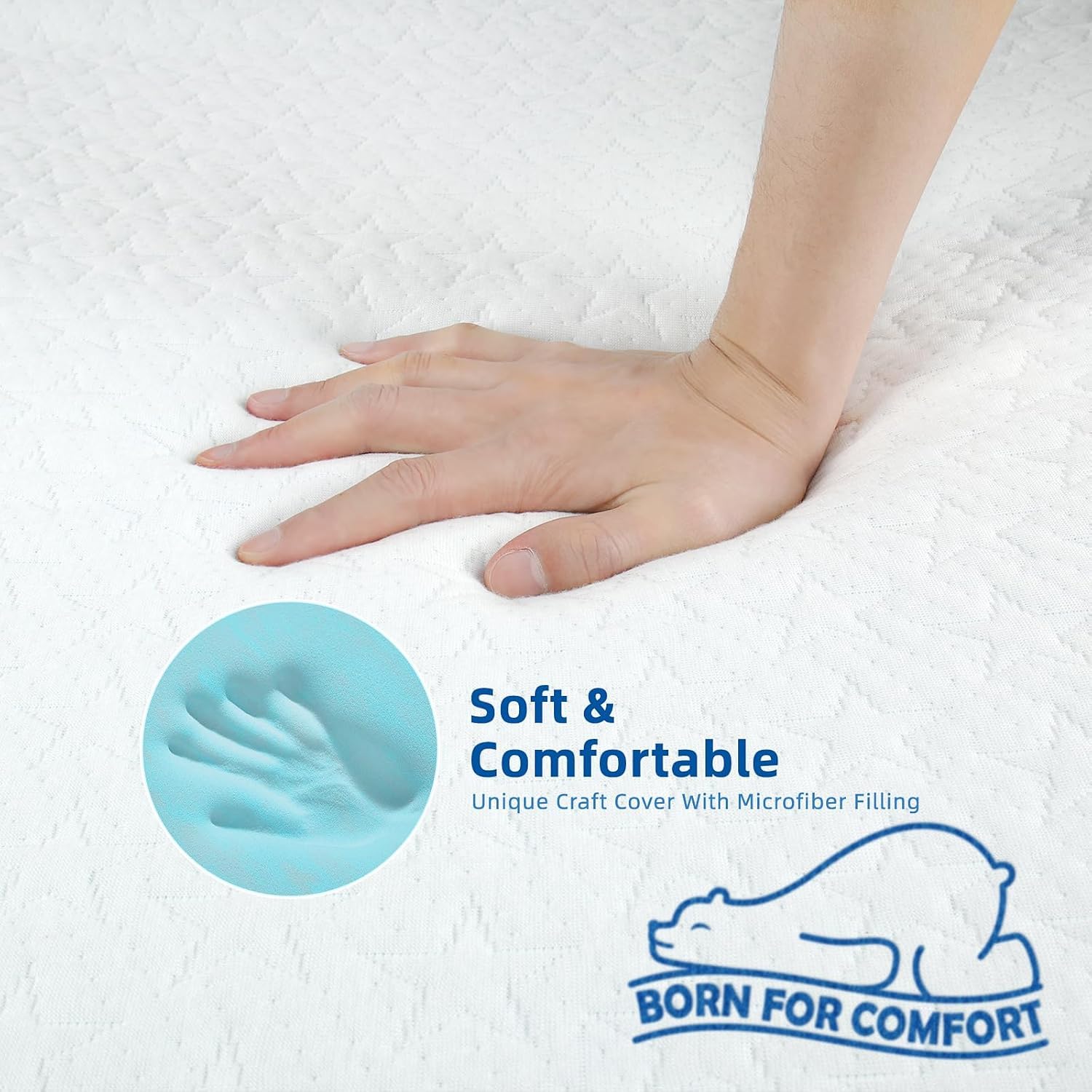 Wowttrelax Surmatelas 140 x 200, Surmatelas à Gel Mémoire de Forme, sur-Matelas pour Adulte Épaisseur 6 cm, Housse Amovible et Lavable, Hypoallergénique, Soutien Optimal (140x200x6cm) | Housse de matelas amovible douce au toucher, norme de qualité alleman