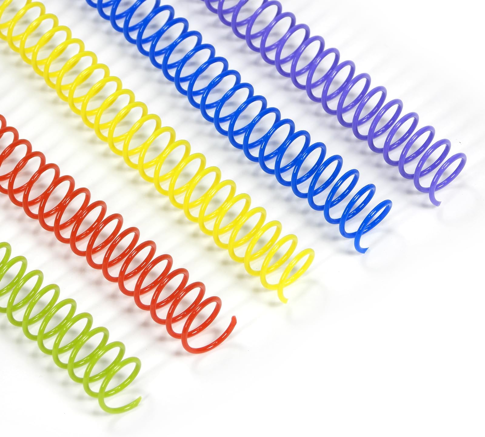 RAYSON Plastic Spiral Binding Coils, 50 Sheets, 3:1 Pitch, 9.5mm, Multi-Coloured, A4, Pack of 100