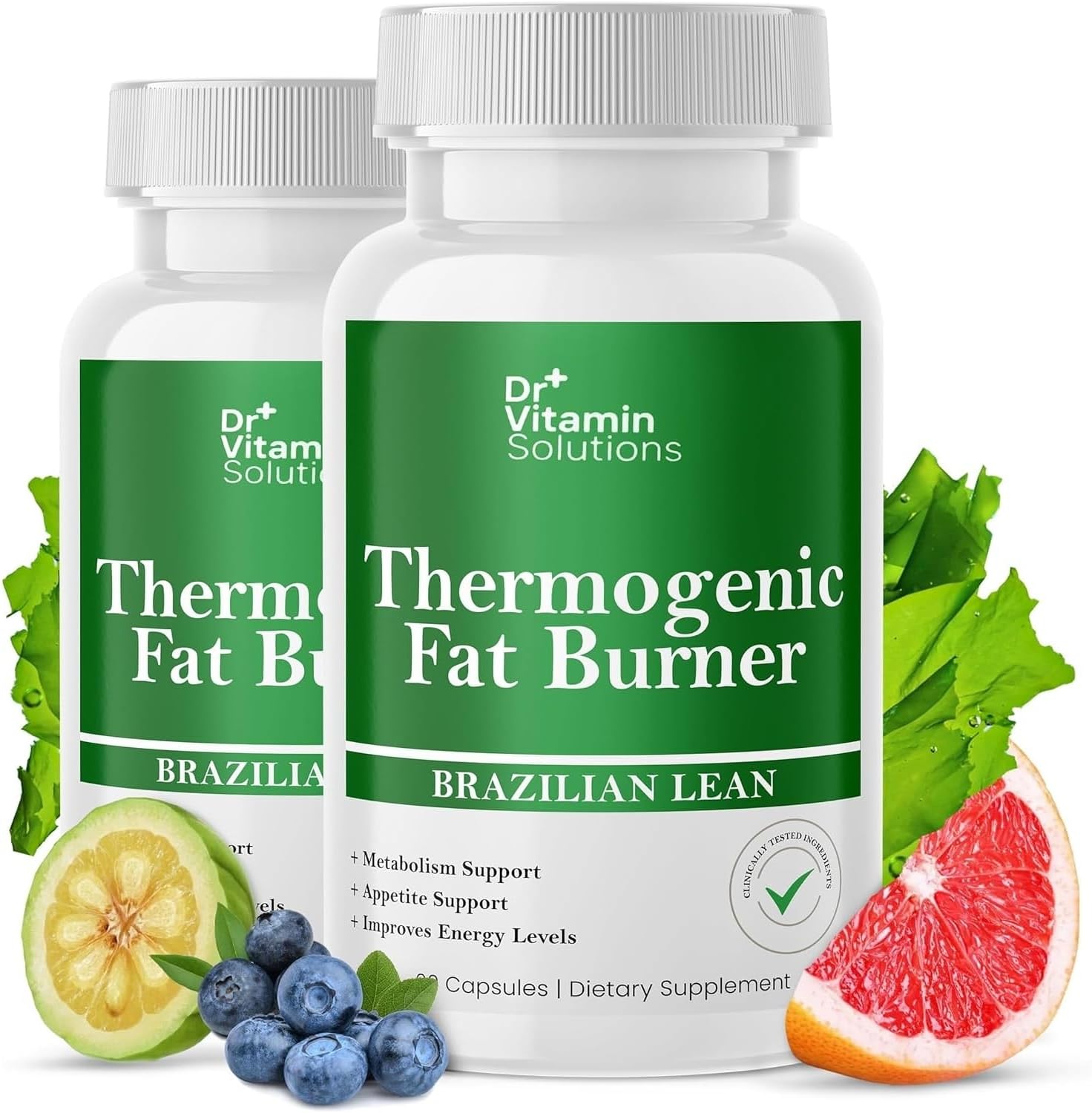 Thermogenic Fat Burner for Women & Men, Appetite Suppressant, 2-Pack