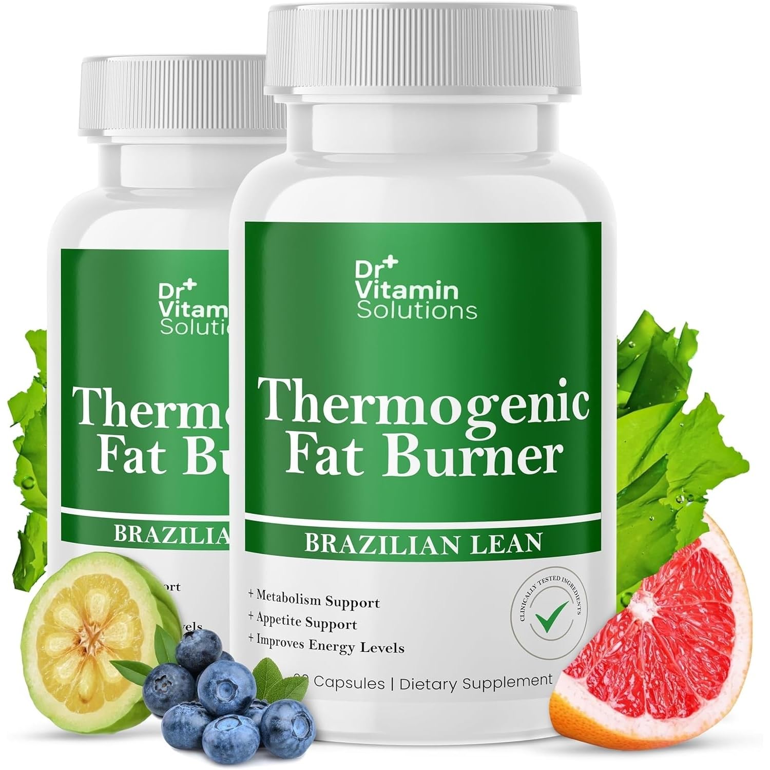 Thermogenic Fat Burner for Women & Men, Appetite Suppressant, 2-Pack 60 Count (Pack of 2)