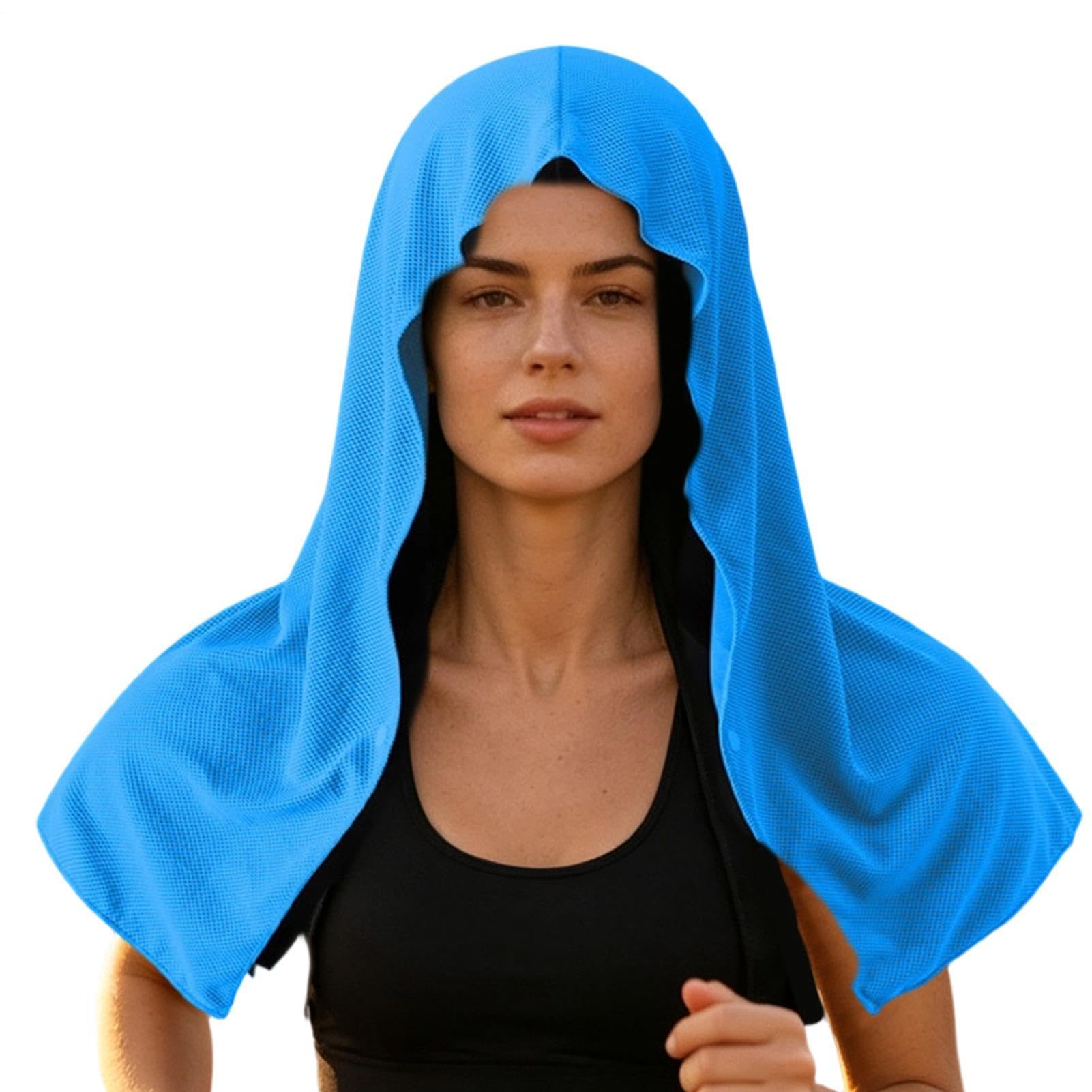 Asciugamano Rinfrescante Con Cappuccio Sciarpa Con Cappuccio Traspirante | Asciugamani Rinfrescanti Sportivi Per Corsa Yoga Tennis Calcio Trekking