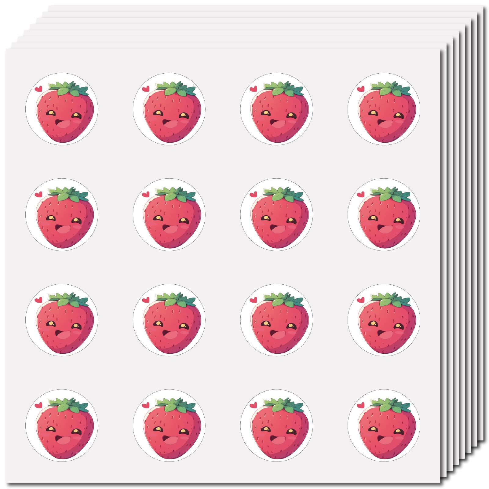 CREATCABIN 128Pcs Strawberry Scrapbooking Stickers Small Fruit Decals Plastic Waterproof Self Adhesive Round Fruits Planner Decoration Sticker for Laptop Notebook Skateboard DIY Crafts 2.5 x 2.5cm