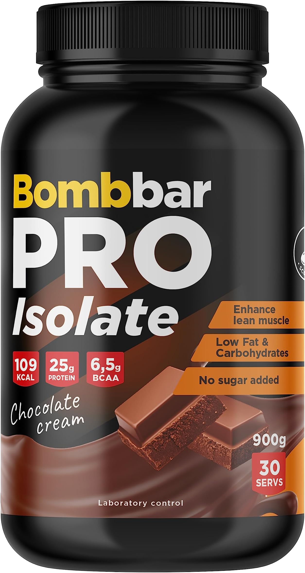 Bombbar Pro Whey Protein Isolate - Protein Isolate Powder- 25g Protein per Serving for Lean Muscle Enhancement - 900g. (Chocolate&Cream)