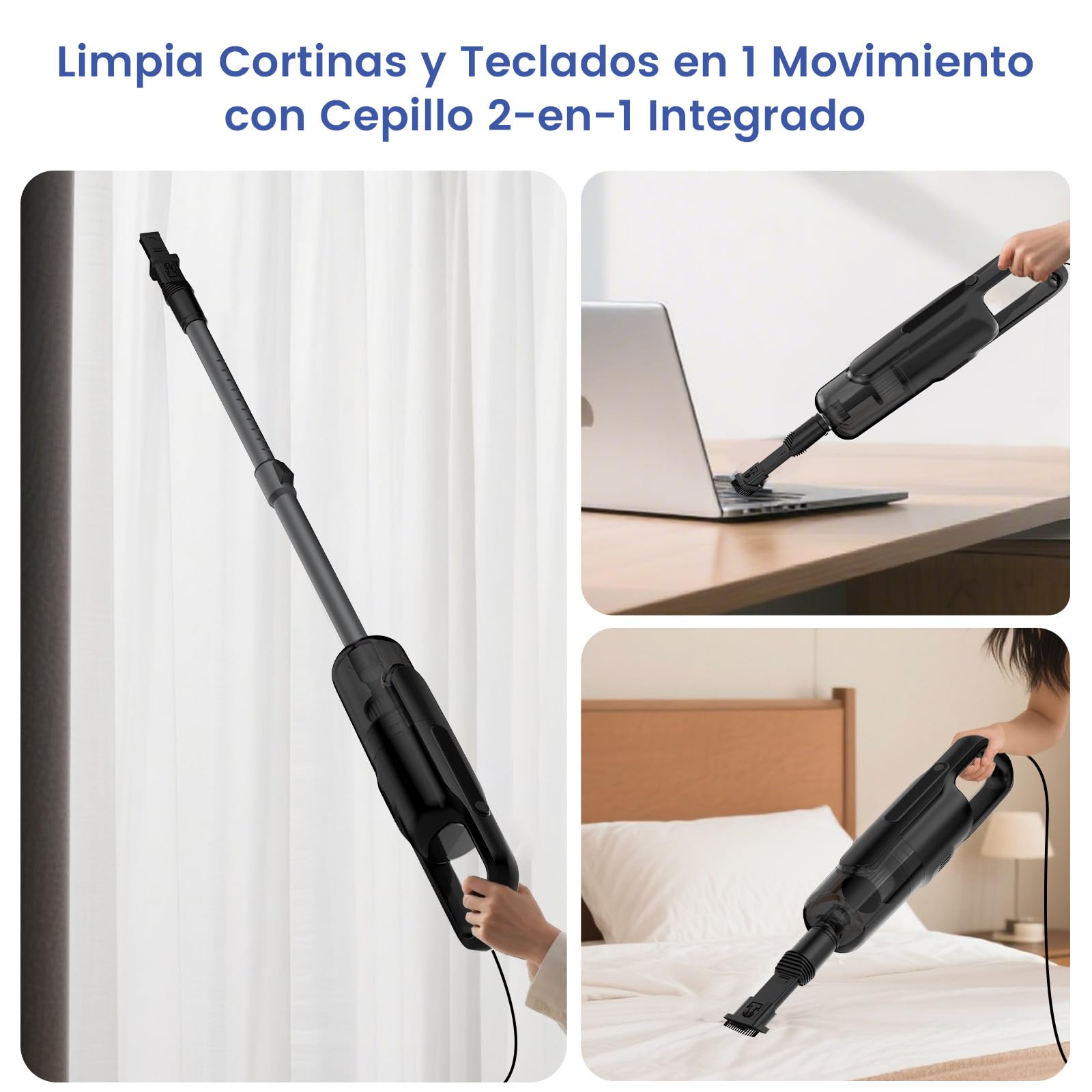 VersLife C8PRO Aspiradora con Cable 30KPA, Escoba Aspiradora de 5m, Potente y Ligera, Diseño Antienredos y Tubo Telescópico, para Pelos de Mascotas, Alfombras y Suelos