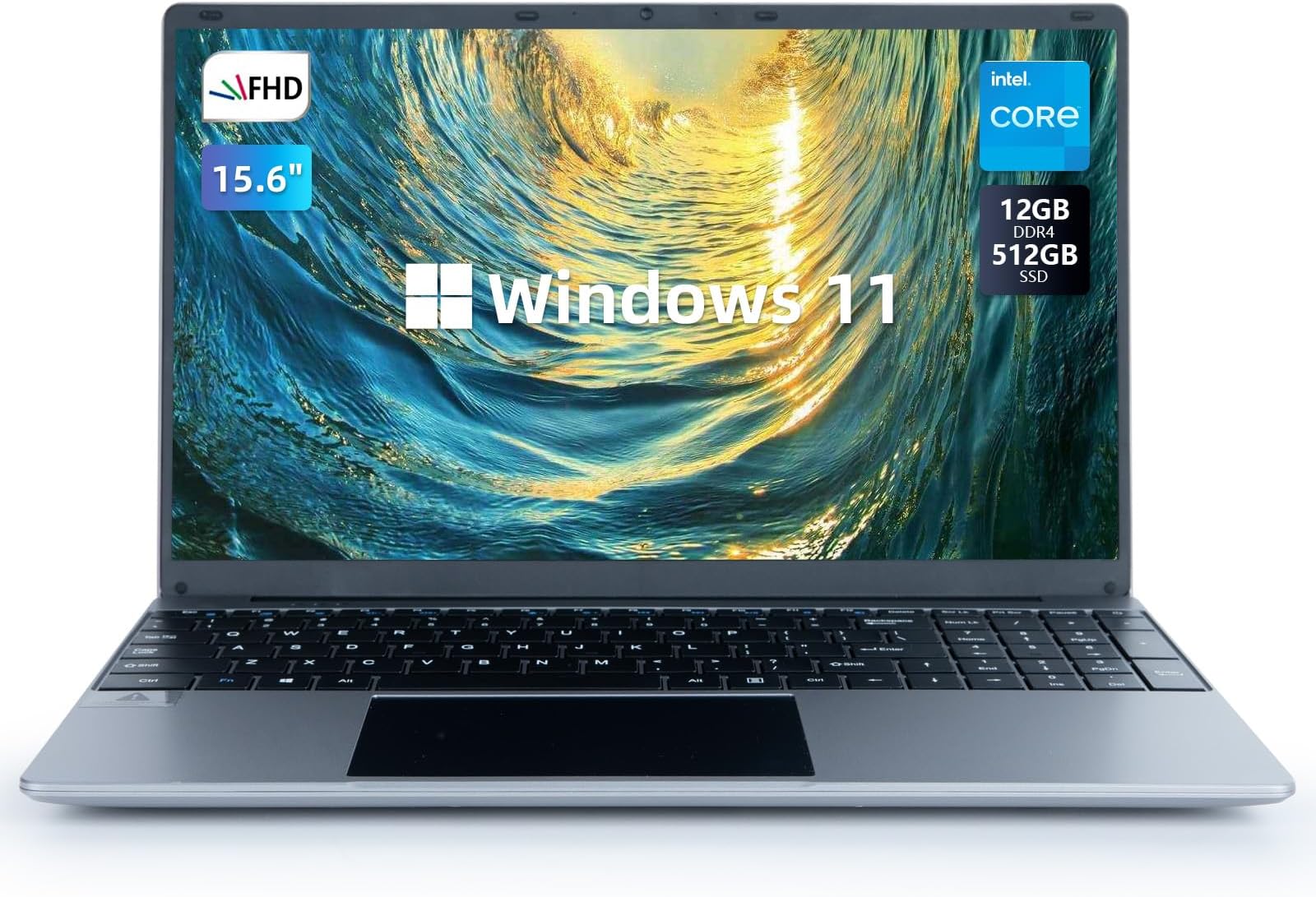 ANMESC15.6'' Laptop 12GB DDR4 512GB SSD, Intel Celeron N5095 Quad-Core Processor up to 2.9Ghz, 1080P Screen Laptop Computer with Long Battery Life, 2.4/5G WiFi, Bluetooth 4.2 2023