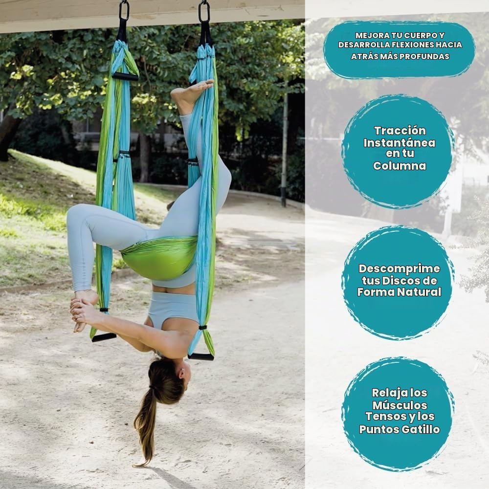 Hamaca de Yoga Aéreo, Columpio de Yoga Aéreo Antigravedad, Toalla para Colgar, Hammock con Correas de Extensión y Accesorios de Montaje, para Rehabilitación Pilates Fitness